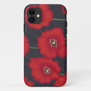 Tulipes rouges brillantes sur iPhone noir 5 Coques