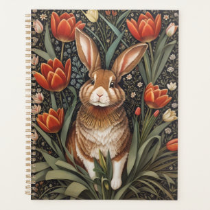 Tulipes rouges Brown de lapin William Morris inspi