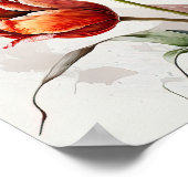 Tulipes Rouges Impression d'Art de Fleur Affiche (Coin)