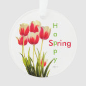 Tulipes rouges joyeuses de printemps avec souvenir (devant)