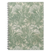 Tulipes vertes William Morris Carnet spiral (Devant)