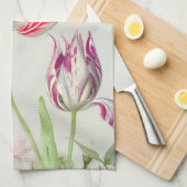 Tulipes vintages Fleurs Serviette de cuisine (Quart Plié)