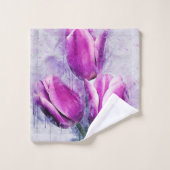Tulipes violettes (Gant de toilette)