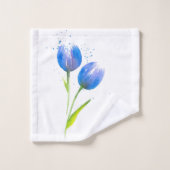 Tulipes violettes bleues (Gant de toilette)