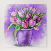 Tulipes Violettes Dans Puzzle Puzzle Violet (Vertical)
