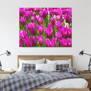 Tulipes violettes en Keukenhof, Hollande en toile 