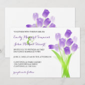 Tulipes Violettes - Faire-Part de Mariage (Devant / Derrière)