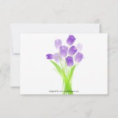 Tulipes violettes - Faire-part de mariage 3x5 (Dos)