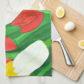 Tulips 2 serviettes de cuisine (Quart Plié)