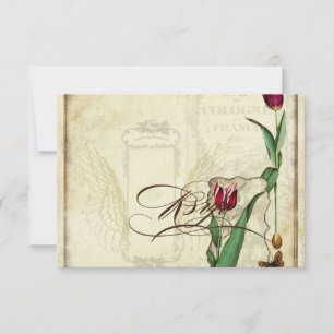 Tulips Angel Wings Swirl Tea Sined RSVP Kaartje