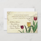 Tulips Angel Wings Tea Sred Reception Kaart (Achterkant)