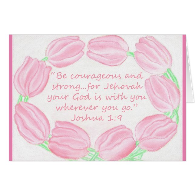 Tulips Border~Be Courageous & Strong~Scripture (Devant horizontal)