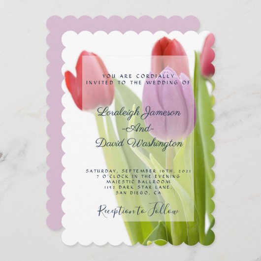 Tulips bruiloft kaart (Voorkant / Achterkant)