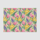Tulips, Daffodils, Hyacinths in Alcohol Ink Style Tissuepapier (Voorkant)