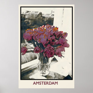 TULIPS en AMSTERDAM, affiche