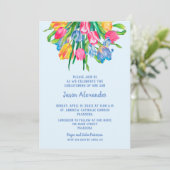 Tulips Garçon Christening Baptême Invitations (Debout devant)