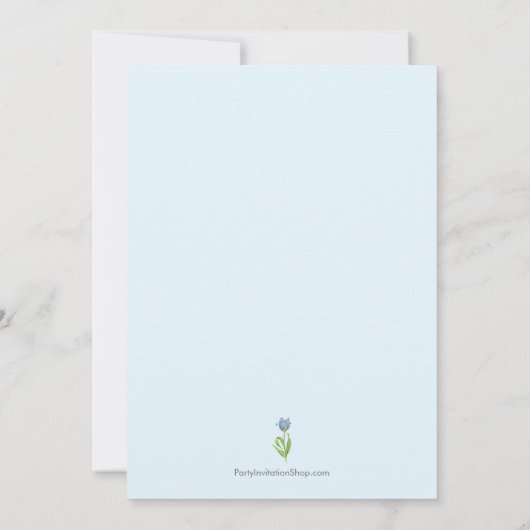 Tulips Garçon première communion Invitations (Dos)