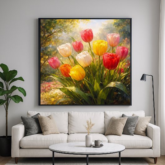 Tulips Garden - Painterly Style Art Poster