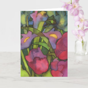 Tulips & Irises Greetings Card Kaart