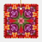 Tulips Kaleidoscope Keramisch Ornament (Achterkant)