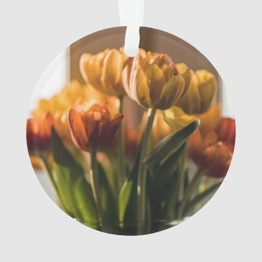 Tulips Orange Flowers Ornament (achterkant)