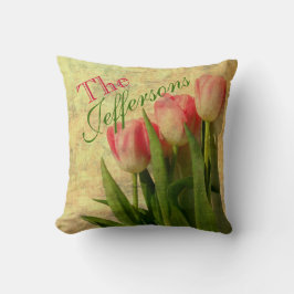 Tulips Pillow, persoonlijke familienaam Kussen