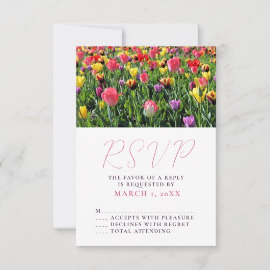 Tulips Printemps mariage RSVP (Devant)