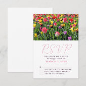 Tulips Printemps mariage RSVP (Devant / Derrière)