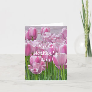 TULIPS ROSE / Carte de fête des mères