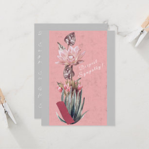 Tulips rose et gris poussiéreux Carte Sympathy