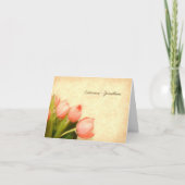 Tulips roses mariage note merci (Devant)