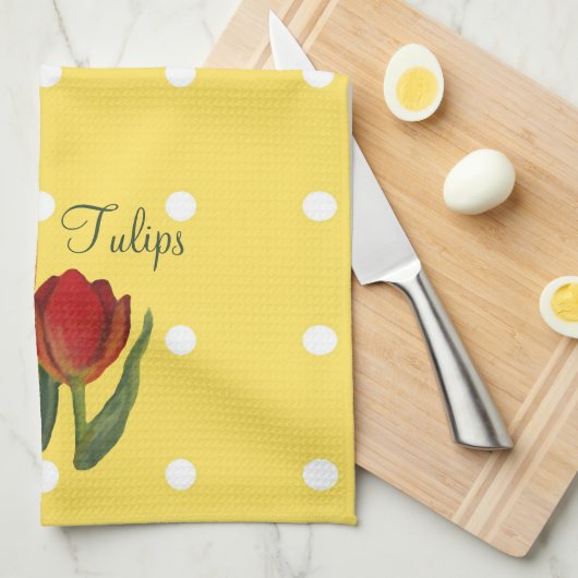 Tulips Serviette de cuisine (Quart Plié)