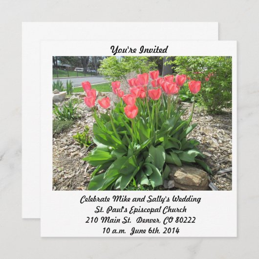 Tulips Weddenschap Kaart (Voorkant / Achterkant)