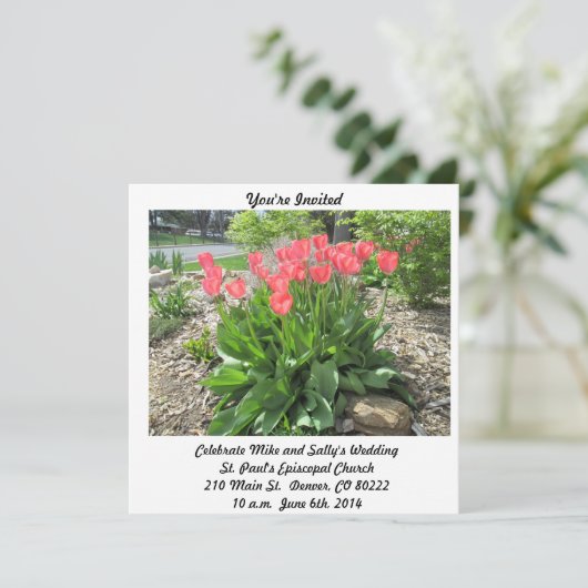 Tulips Weddenschap Kaart (Staand voorkant)