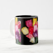 Tulips zegt alles tweekleurige koffiemok (Voorkant links)
