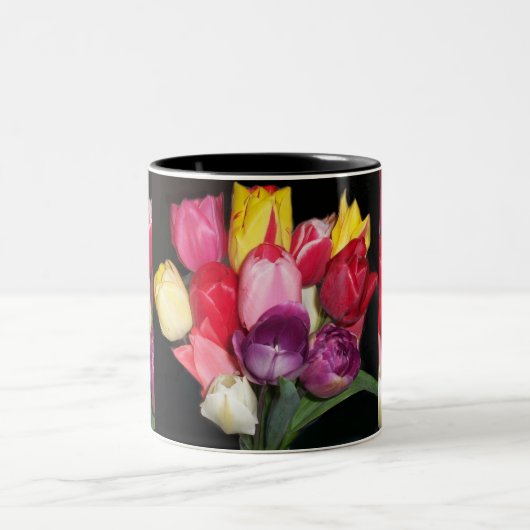 Tulips zegt alles tweekleurige koffiemok (Center)