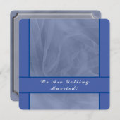 Tulle bleue - tout Faire-part de mariage de couleu (Devant / Derrière)