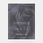 Tulle translucide Mariage noir Bienvenue (Recto)