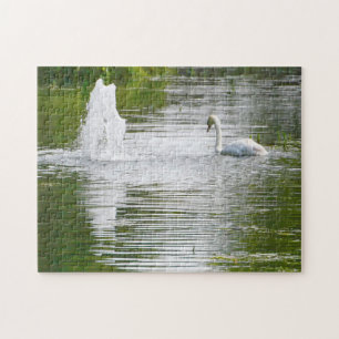 Tully, Kildare .Swans op het meer Legpuzzel