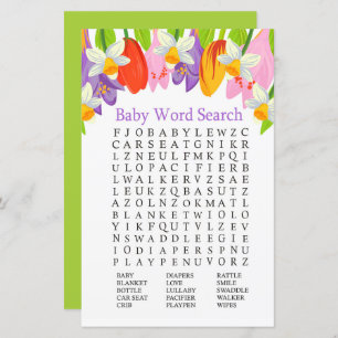 Tulp Baby shower Word Search Game