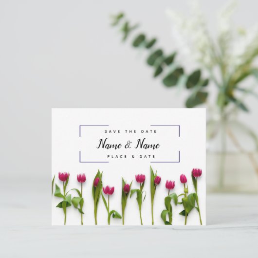 Tulp Bewaar de datum Briefkaart (Staand voorkant)