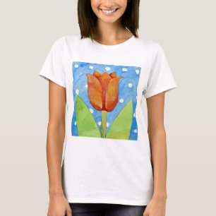 Tulp blauwe witte achtergrond 2013 t-shirt