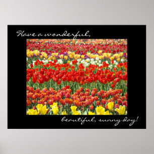 Tulp Bloem kunstprint Kleurrijke Geweldige Dag Poster
