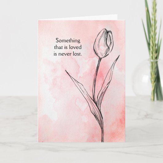 Tulp Bloem Sympathie Kaart Verlies begrafenis Memo (Voorkant)