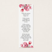 Tulp Bloemen Foto Begrafenis Gedenkteken Bladwijze Mini Visitekaartjes (Achterkant)