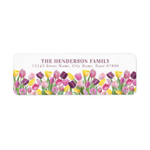 Tulp Bloemen Retouradreslabels Etiket