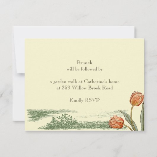 tulp bloemenelegant verjaardagsfeestje kaart (Achterkant)