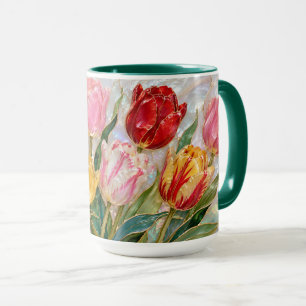 Tulp Bloemige Mok Elegante Botanische Koffiekop