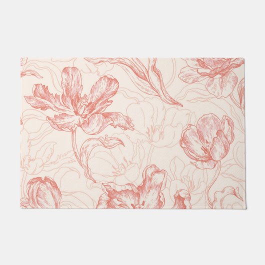 tulp bloemmotief deurmat (Voorkant)