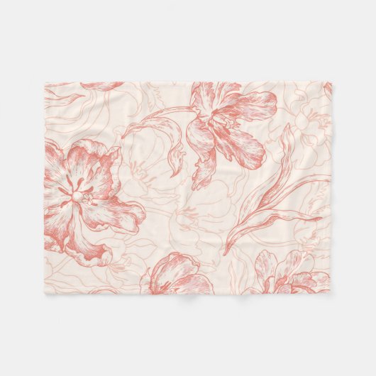  tulp bloemmotief fleece deken (Voorkant (Horizontaal))